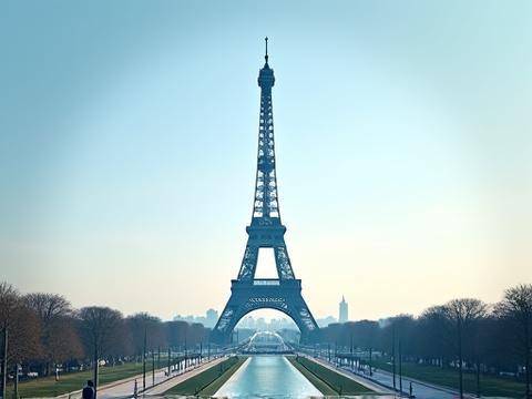 Imagen de la Torre Eiffel recreada en un entorno de realidad virtual con alta fidelidad.