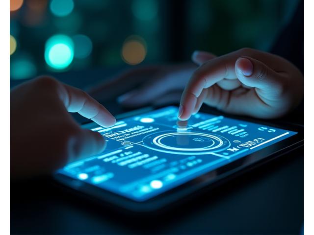 Representación de datos biométricos interactivos y análisis genético, mostrando una interfaz futurista de salud personalizada.